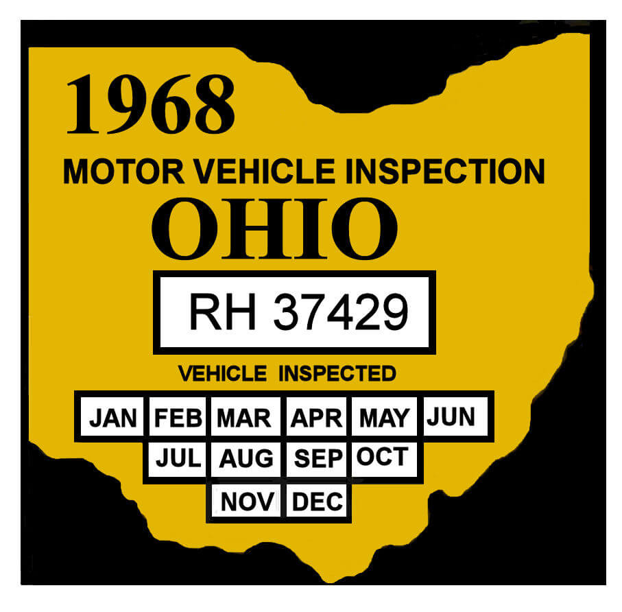 1968 Ohio INSPECTION Sticker